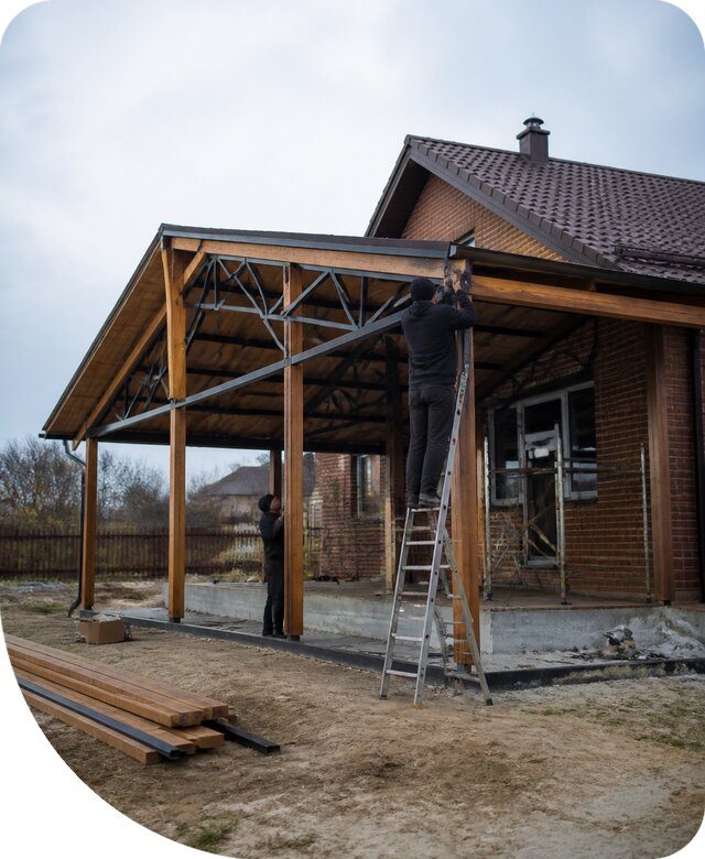 Пристройка навеса к дому и участку в Бузулуке под ключ