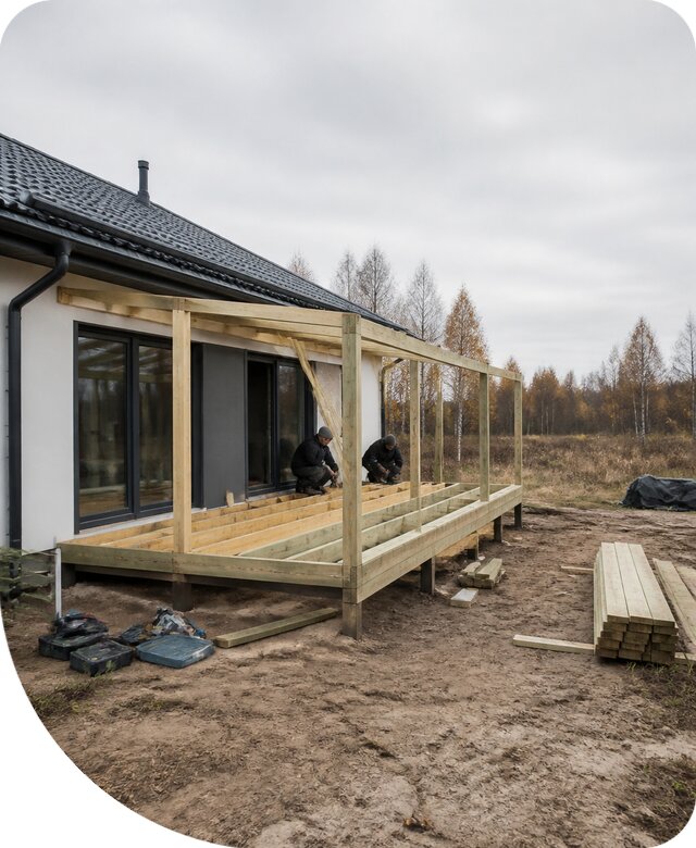 Пристройка террасы к дому в Бузулуке под ключ и монтаж